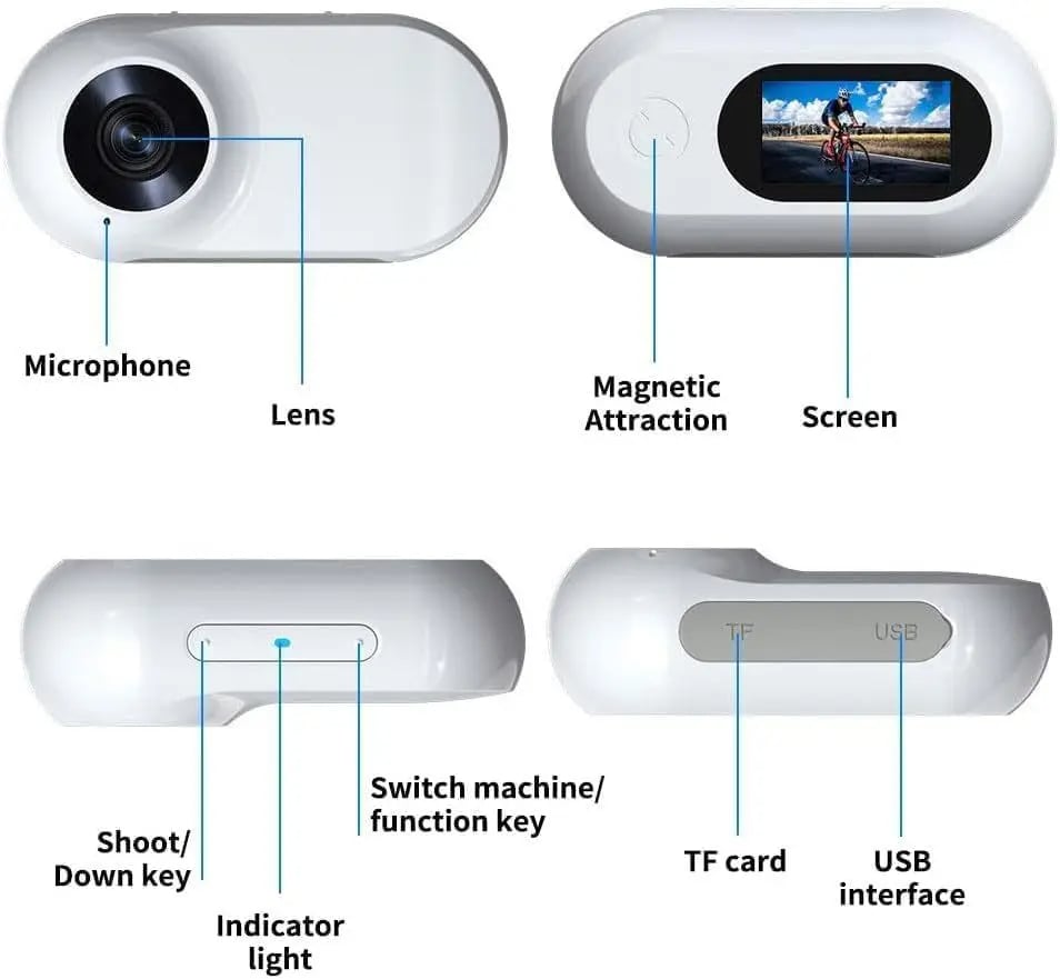 1080P Pet Collar HD Camera with Video Recording Wireless Mini Body Cam for Indoor/Outdoor