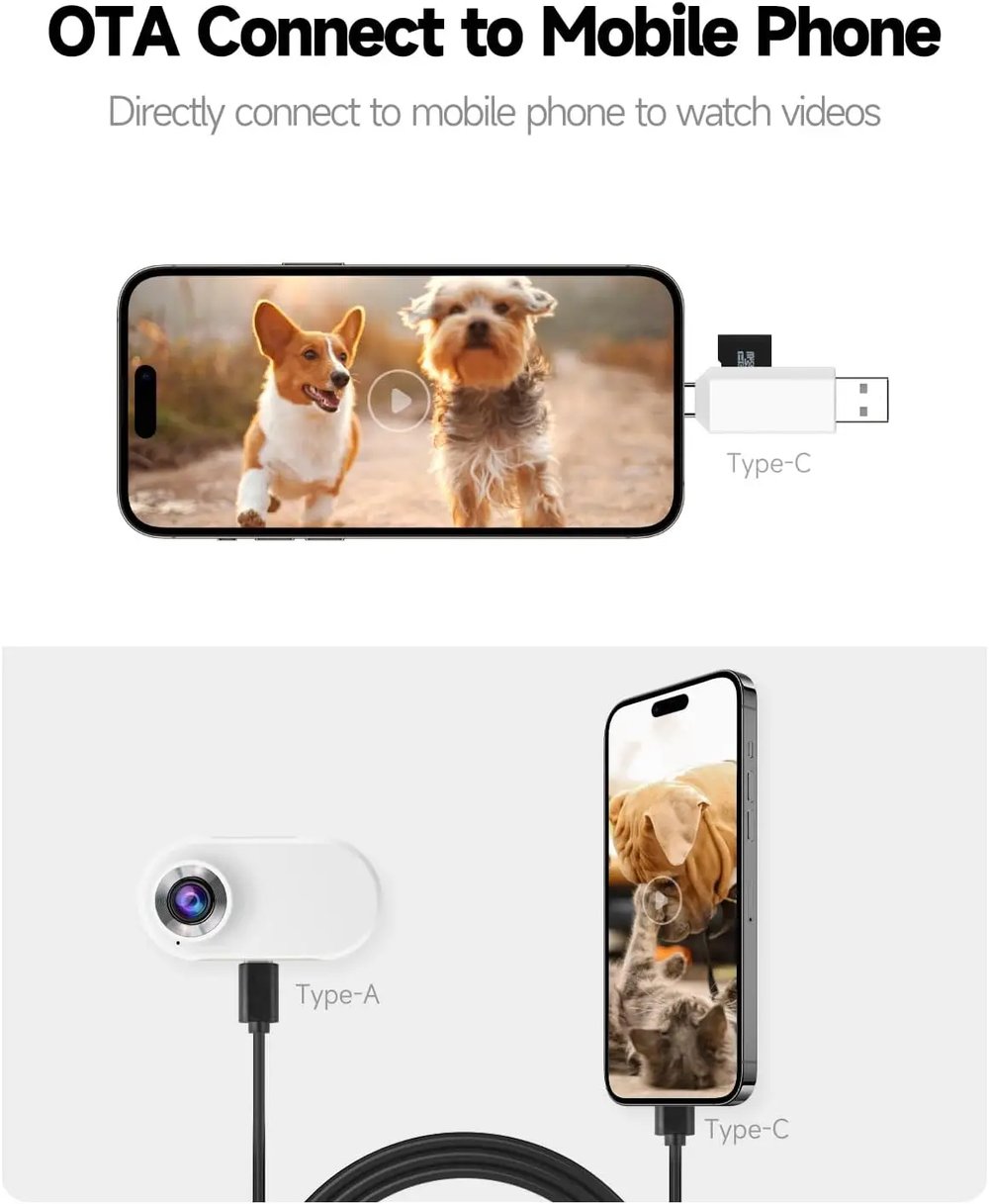 1080P Pet Collar HD Camera with Video Recording Wireless Mini Body Cam for Indoor/Outdoor