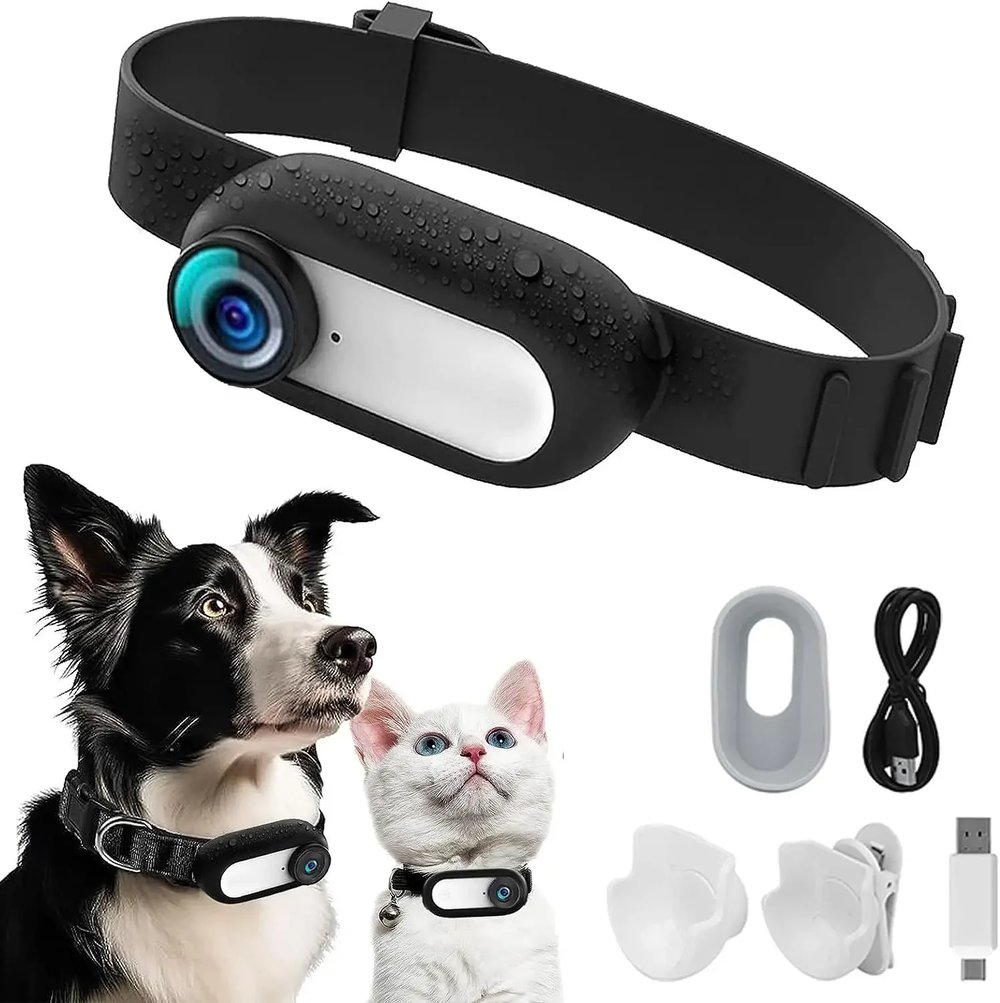 1080P Pet Collar HD Camera with Video Recording Wireless Mini Body Cam for Indoor/Outdoor