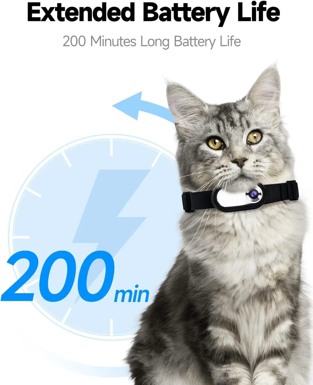 1080P Pet Collar HD Camera with Video Recording Wireless Mini Body Cam for Indoor/Outdoor