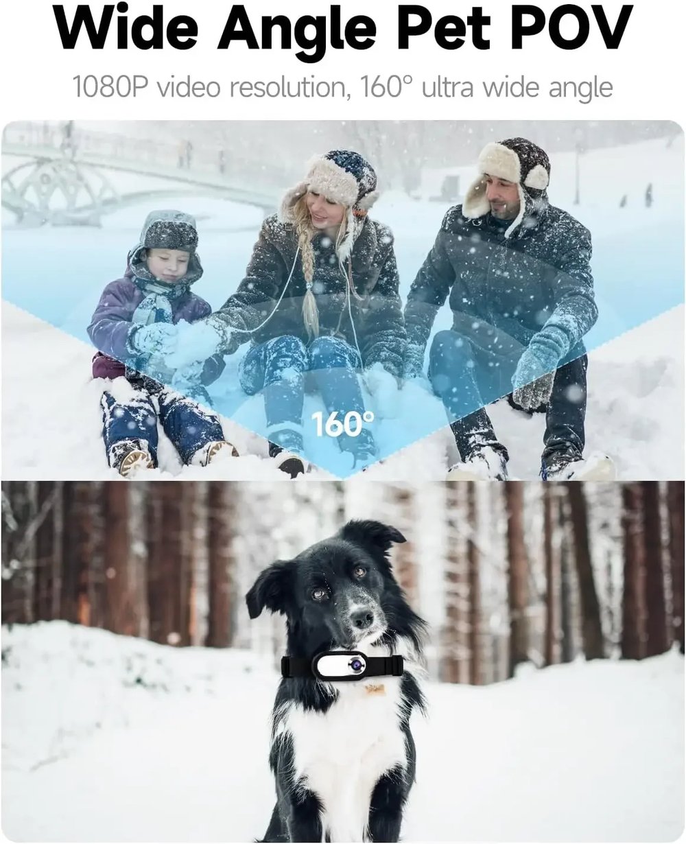 1080P Pet Collar HD Camera with Video Recording Wireless Mini Body Cam for Indoor/Outdoor