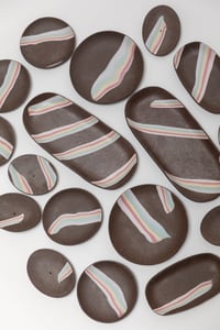 Image 4 of Small Oval Dish - Rainbow on Dark Sky