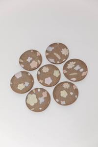 Image 1 of Jewelry Dish - Pastel Flowers on Sandy Clay