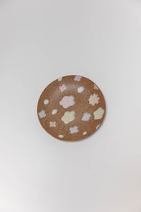 Image 2 of Dessert Plate 6.5" - Pastel Flowers on Sandy Clay