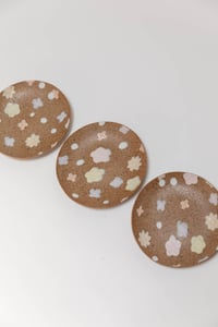 Image 1 of Dessert Plate 6.5" - Pastel Flowers on Sandy Clay