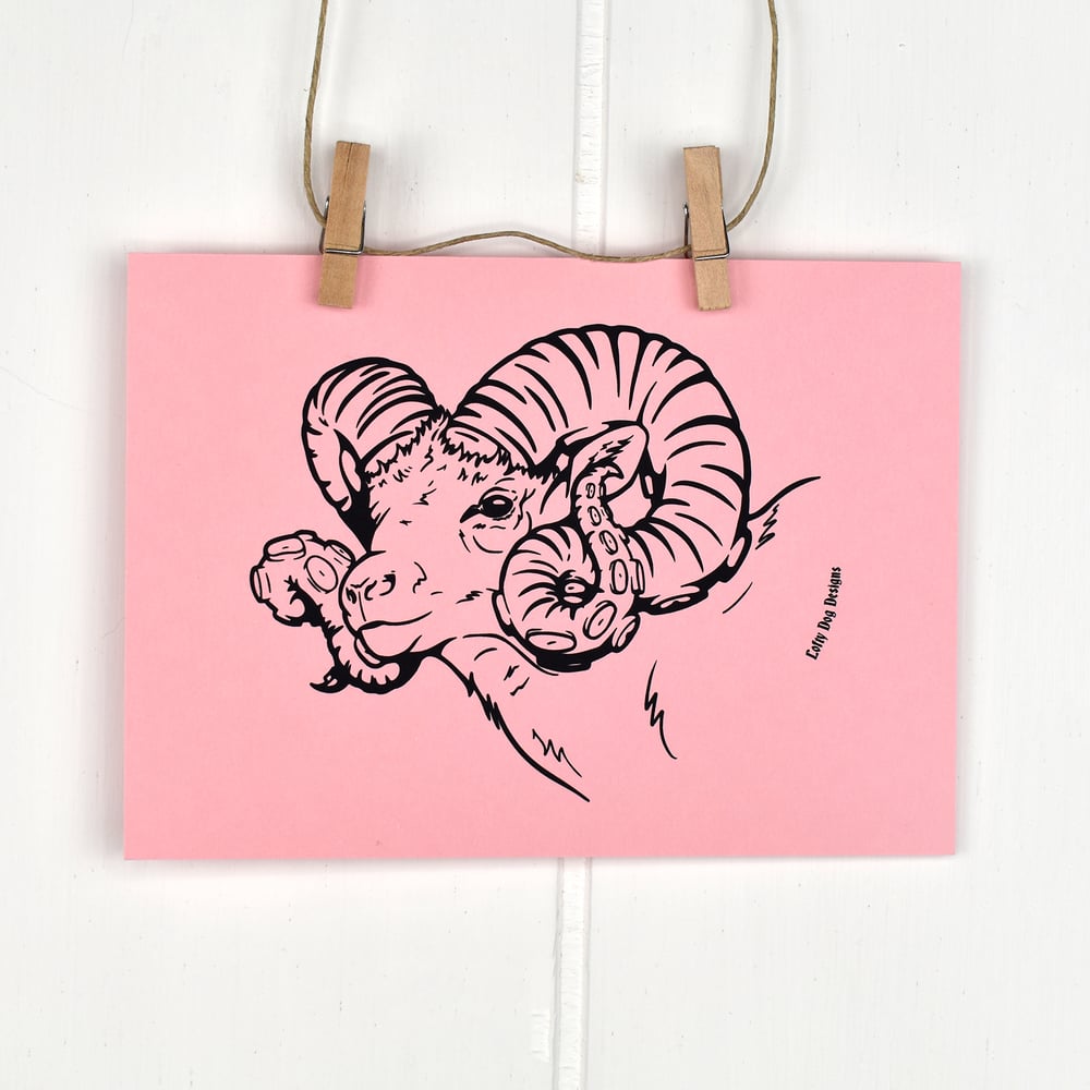 Sheepish 5x7 Screen Print