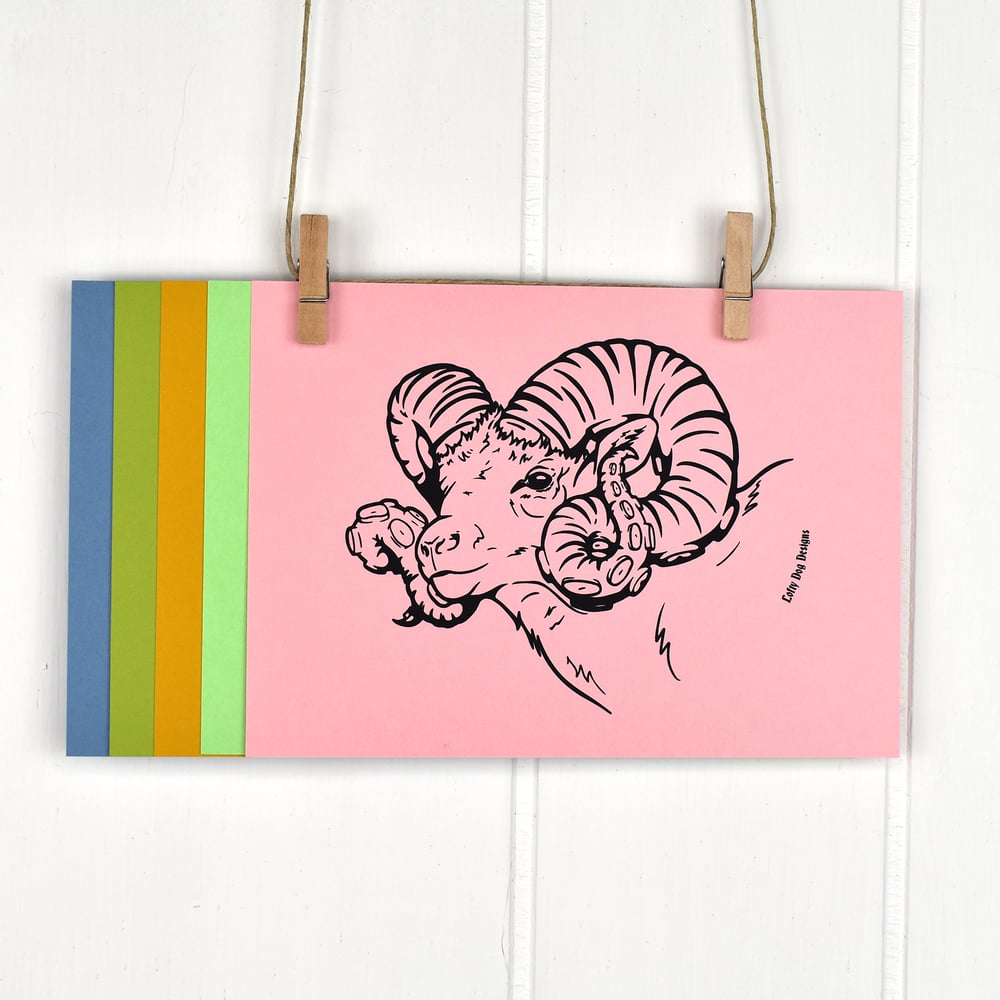 Sheepish 5x7 Screen Print
