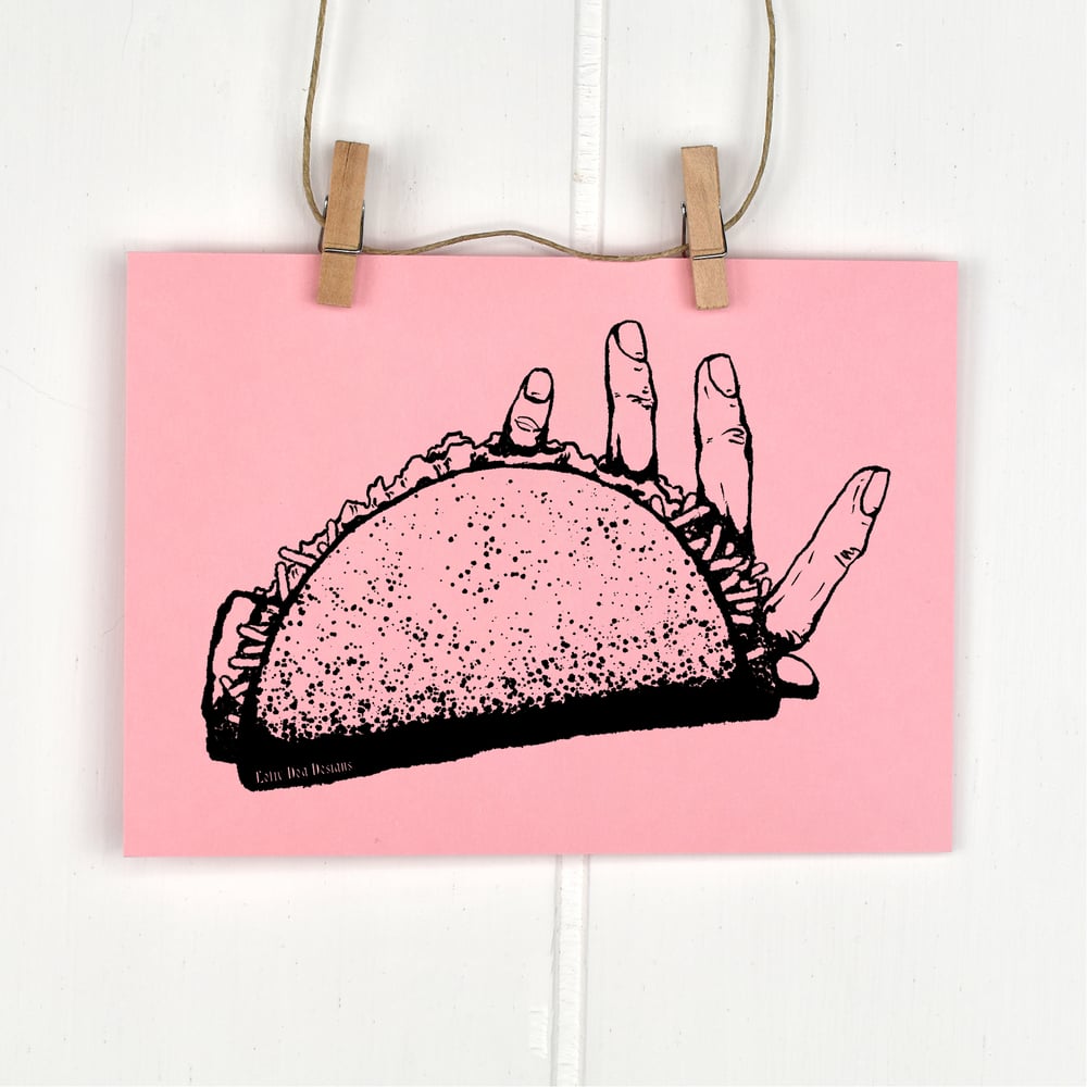 Hand Taco 5x7 Screen Print
