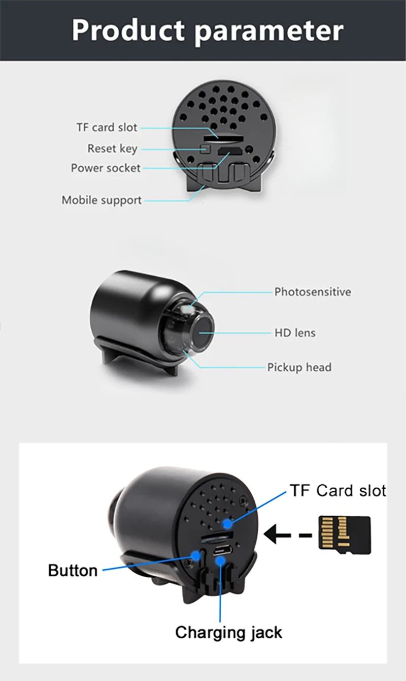 MSL X5 Mini Wireless 1080P Security Camera with 16GB SD Card Included