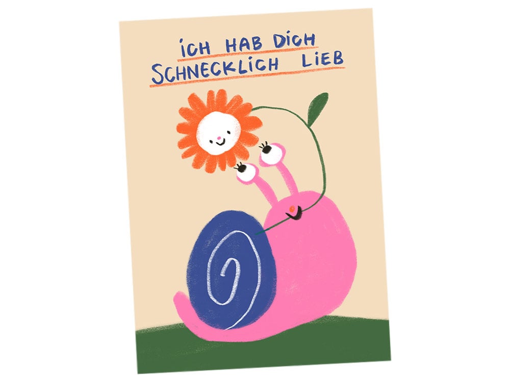 Image of POSTKARTE Ich hab dich schnecklich lieb