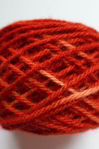 Image 3 of Naturally Dyed Wool Sample Card- Madder Red