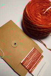 Image 4 of Naturally Dyed Wool Sample Card- Madder Red