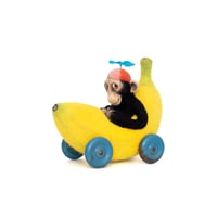 Chimpanzee In A Banana On Wheels