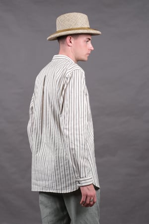 Image of BED SHIRT - Ecru+brown Stripe £195.00