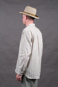 Image 11 of BED SHIRT - Ecru+brown Stripe £195.00