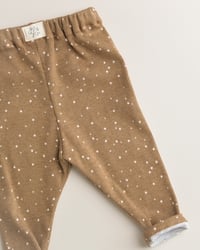 Image 4 of LEGGING ALMA côtelé caramel à pois | Coton biologique