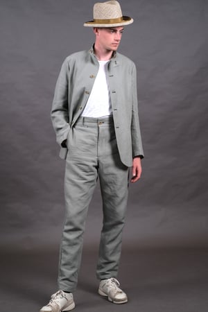 Image of PEAKY BLINDER TROUSER - Lichen linen £265.00