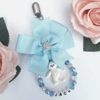 Personalised Teddy Crystal Pram Charm, New Baby gift, Baby shower gift