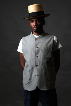 Image of Clayton Gilet - Lichen linen £215.00