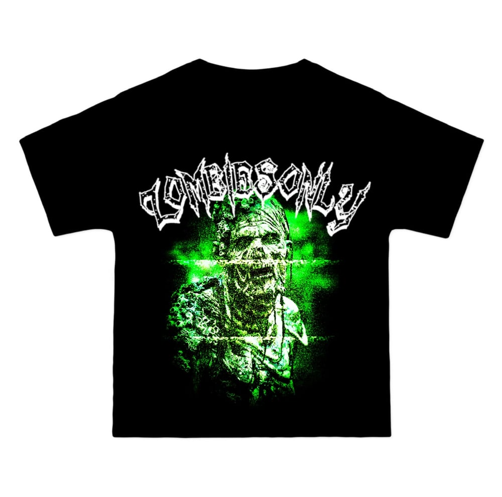 Image of ZOMBIES ONLY YDTHEILLEST BLACK AND GREEN SHIRT