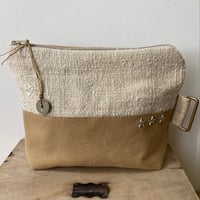 Image 2 of Grande pochette chanvre et toile militaire sable.