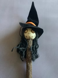 Image 1 of Spiteful Sorceress Horror Head Wooden Handcrafted Pencil Spooky Halloween Stationery 
