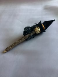 Image 4 of Spiteful Sorceress Horror Head Wooden Handcrafted Pencil Spooky Halloween Stationery 