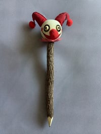 Image 2 of Jester the Jerk Horror Head Handcrafted Wooden Pencil Spooky Halloween Stationery 