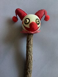 Image 1 of Jester the Jerk Horror Head Handcrafted Wooden Pencil Spooky Halloween Stationery 