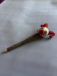 Image 4 of Jester the Jerk Horror Head Handcrafted Wooden Pencil Spooky Halloween Stationery 
