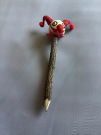 Image 3 of Jester the Jerk Horror Head Handcrafted Wooden Pencil Spooky Halloween Stationery 