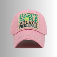 Image 2 of Happy People Play Pickleball Embroidered Baseball Cap, Pickleball Lover Hat for Women