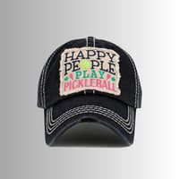 Image 3 of Happy People Play Pickleball Embroidered Baseball Cap, Pickleball Lover Hat for Women