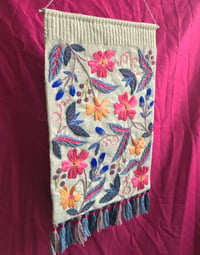 Image 1 of Floral Knit Wall Hanging 