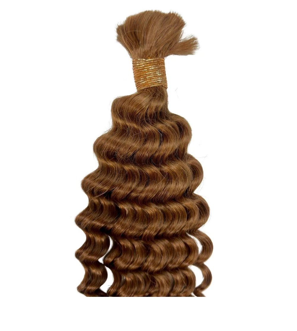 Image of Deep Wave Bulk Human Braiding Hair (Auburn)