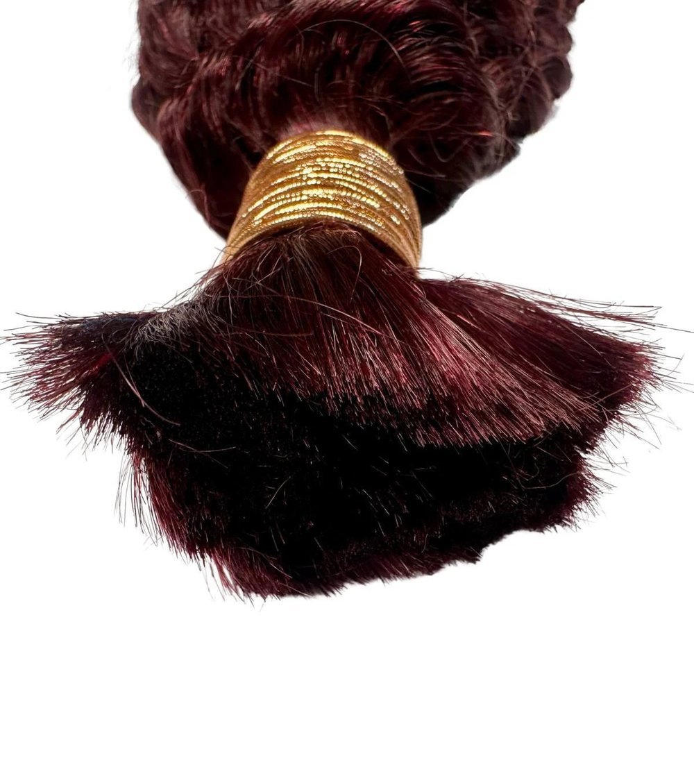 Image of Deep Wave Bulk Human Braiding Hair (Burgundy)