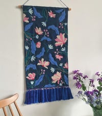 Image 1 of Navy Embroidered Wall Hanging