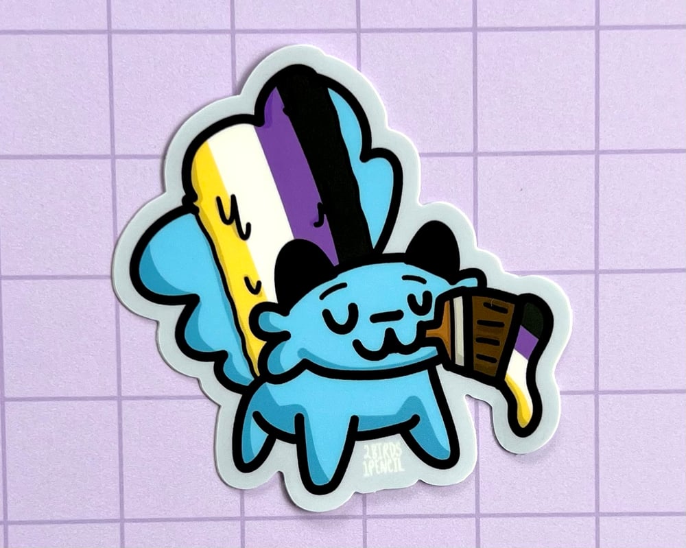 Image of Nonbinary pride Bembo vinyl sticker