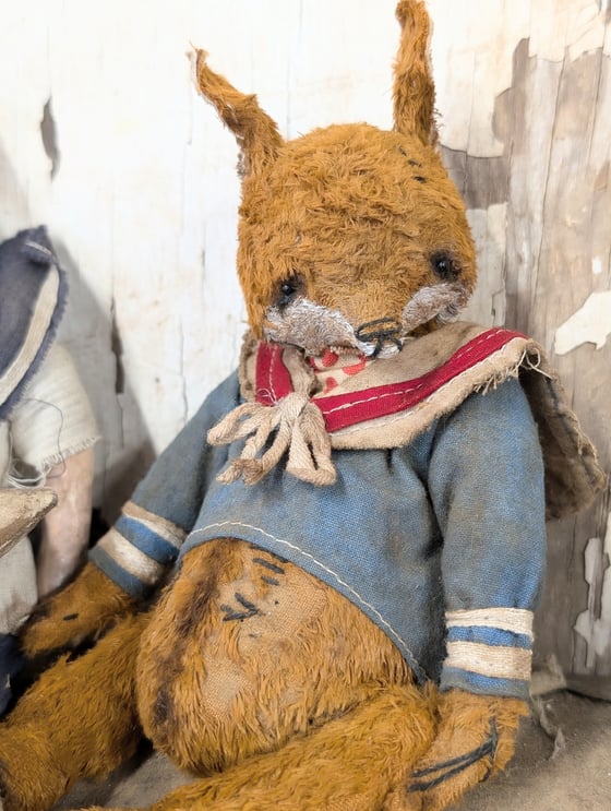 Image of Old Sailor FOX - 7.5" Vintage Style FOX in handmade detailed sailor outfit  by Whendi's Bears..