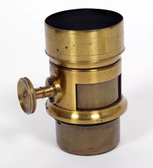 Image of Holmes Booth & Haydens brass Petzval lens No. 577 #4044