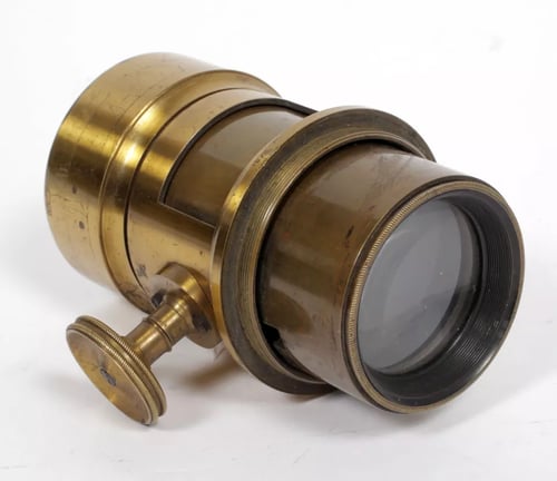 Image of Holmes Booth & Haydens brass Petzval lens No. 577 #4044