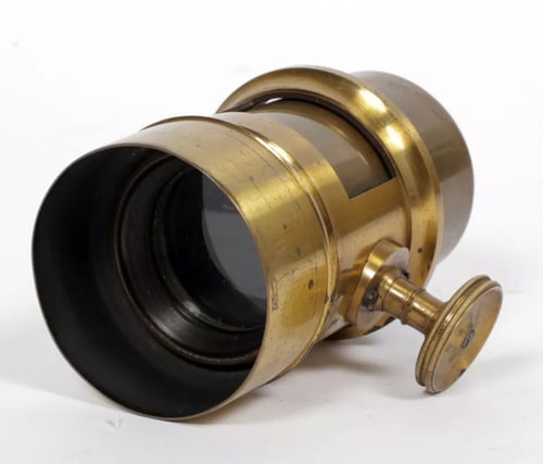 Image of Holmes Booth & Haydens brass Petzval lens No. 577 #4044