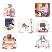 BTS Chibi Square Prints