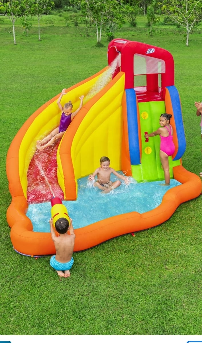 Splash Pool Small Bounce House With Water Slide Costway Inflatable