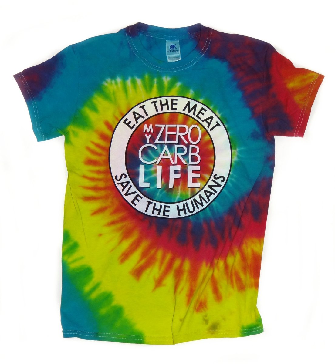 MZCL Circle Logo Tee Tie Dye 100 Cotton My Zero Carb Life mzcl-circle-logo-tee-tie-dye-100-cotton-my-zero-carb-life