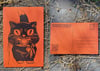 Black Cat Halloween Risograph Postcards