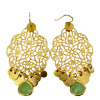 LAST PAIR - Gold Filigree Marrakech Mint Drop Earrings