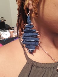 Image 3 of Denim Earrings