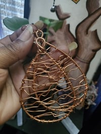 Abstract Teardrop Copper Earrings
