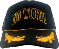 No Worth Black Trucker hat 